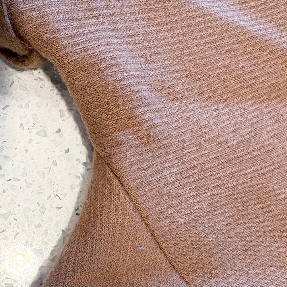 Midi Camel /Caramel Color Open With Tie Waist Round Neck Drop Shoulder Wrap Coat - Picture 12 of 15